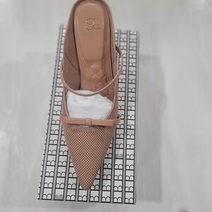 Pointed-Toe Mesh Slingback Mule in Blush by 90 Degree